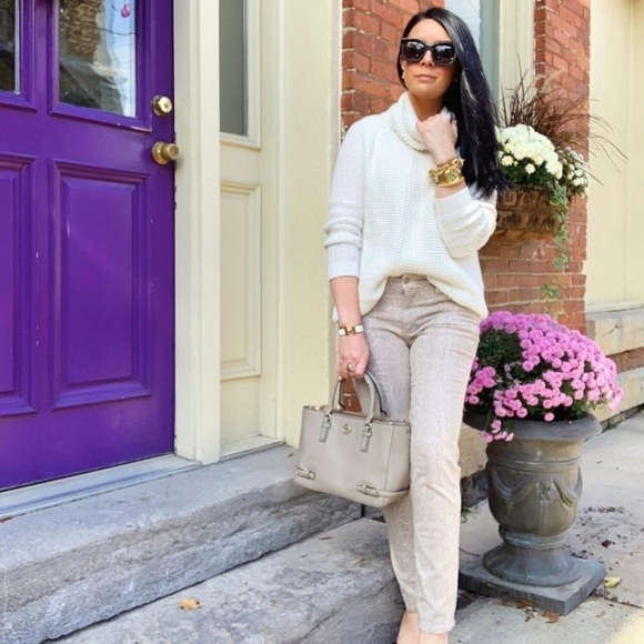 NYDJ Tan Gray Snakeskin Print Skinny Pants 6P Petite - Picture 2 of 8